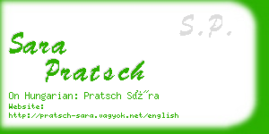 sara pratsch business card